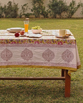 Floral Design Orgaic Cotton Table Cover - Chaukas